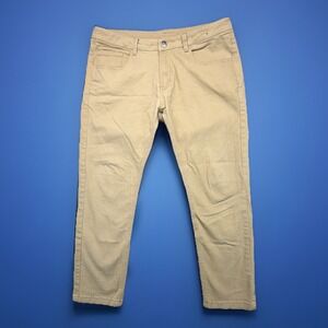 U-510‎ Mens 32x25 (Fits 34x24) Slim Fit Stretch Chino Pants Khaki Tan Tapered